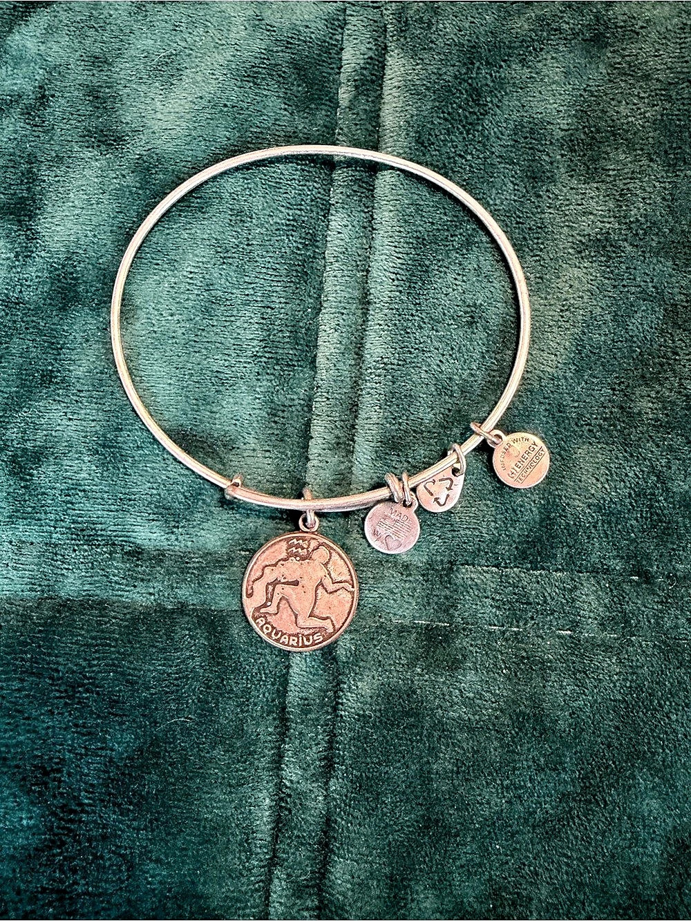 Alex and Ani Aquarius Zodiac Charm Bangle Rose Gold